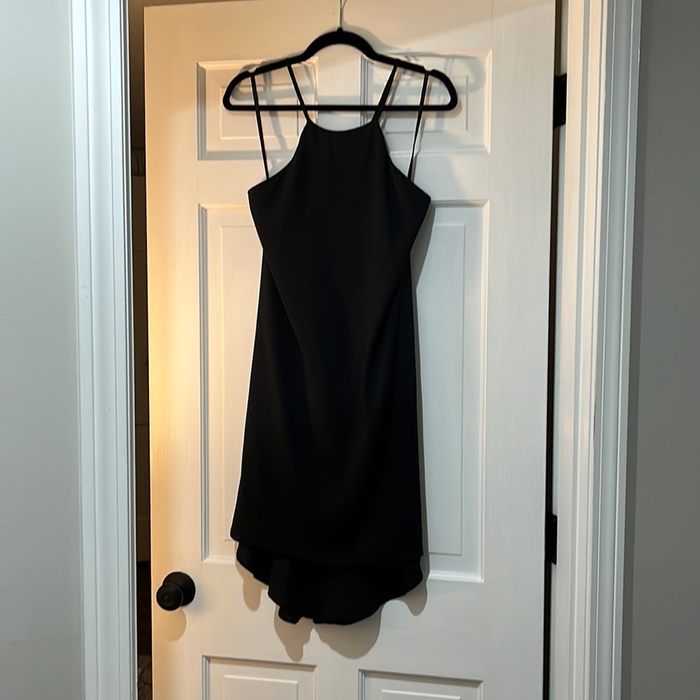 Naked zebra high low cocktail dress